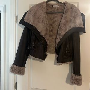 Faux fur biker jacket